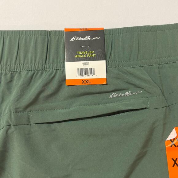 NWT Eddie Bauer Women’s Green Traveler Ankle Pants UPF 50 (XXL) Hiking Outdoor - Picture 5 of 16